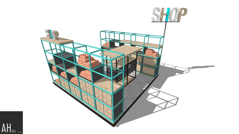Open Kiosk Shop Pavilion | 3D Warehouse