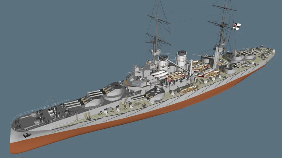 IMPERIAL+GERMAN+NAVY+WW1+1924+Kaiserliche+Marine+ADLERRHINE+BATTLESHIP