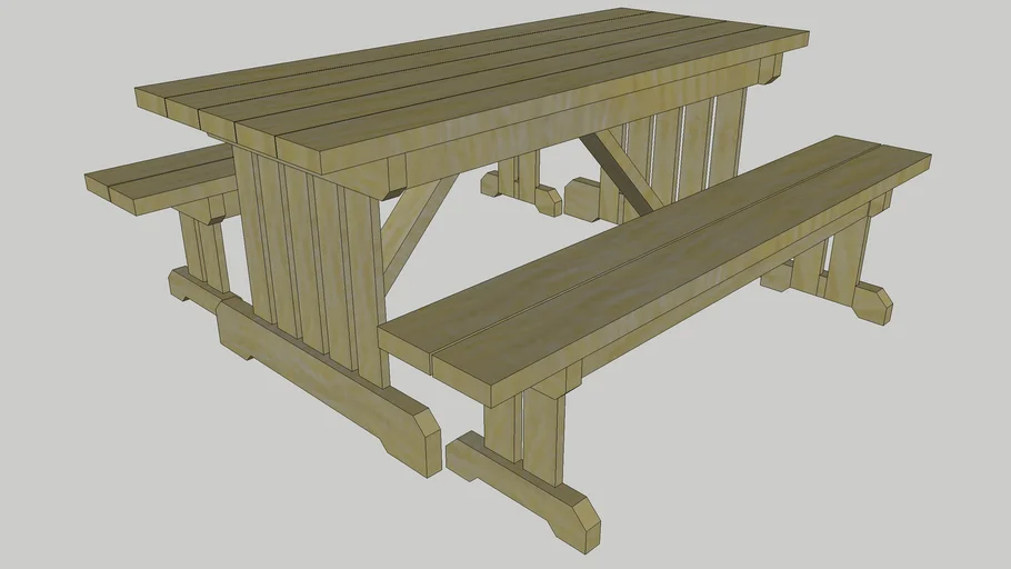 Picnic Table and Bench Set