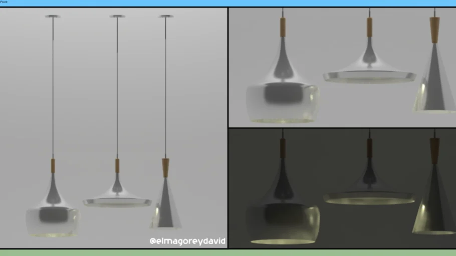 Lámparas colgantes de aluminio y madera - VRAY