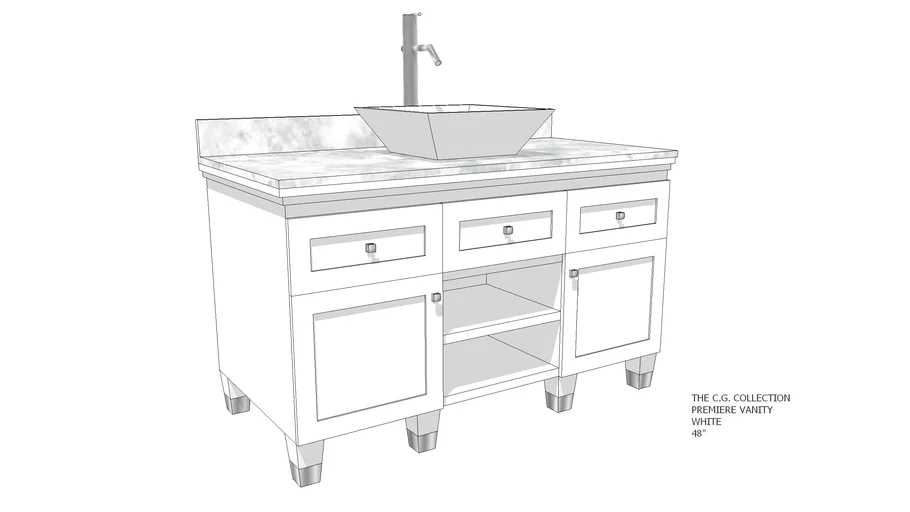 The C.G. Collection - Premiere Vanity – White  – 48”