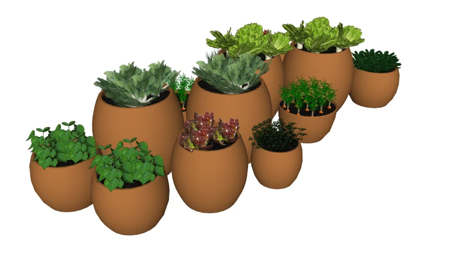Horta em vasos