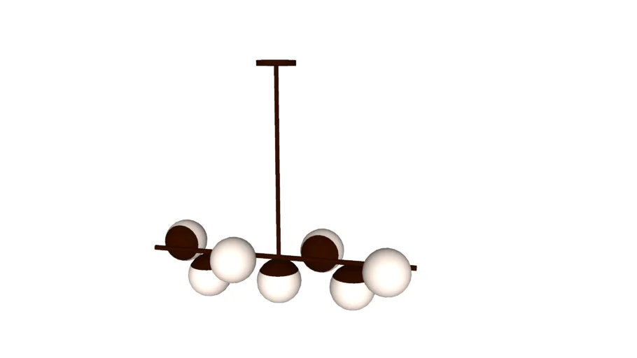 Gold Sphere & Stem 7-Light Chandelier - Milk