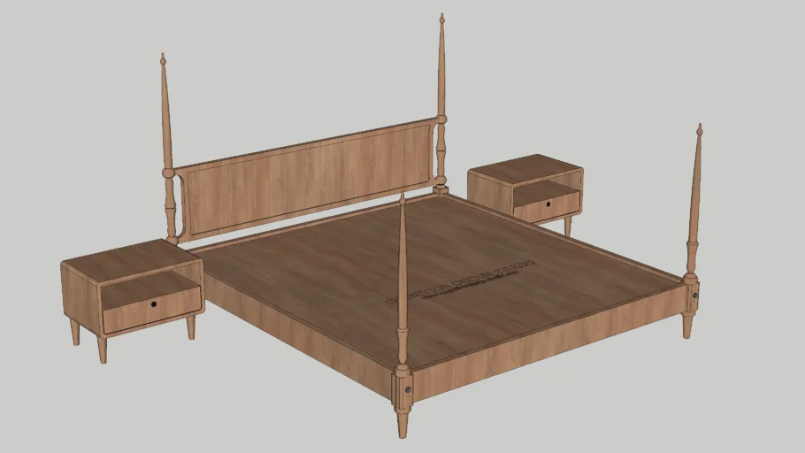 WOODEN POSTER BED