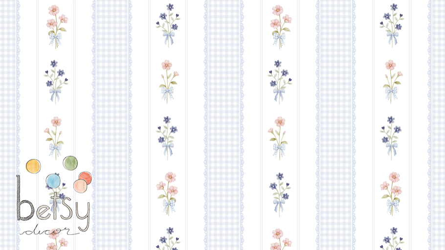 Renda Floral Azul Papel de Parede - Betsy Decor