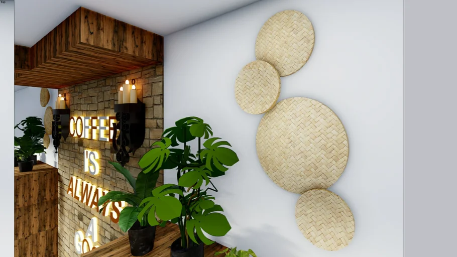 circles wall decor (fronds)