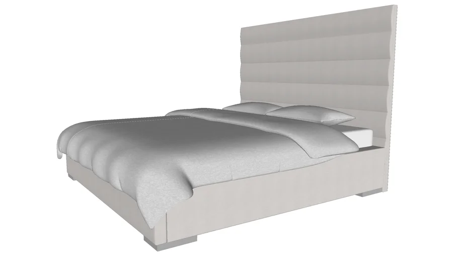 Prince King Bed in Pearl Gray Eco Leather by Modloft