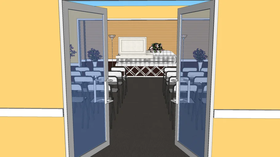 FUNERAL HOME ROOM with casket BY LEO