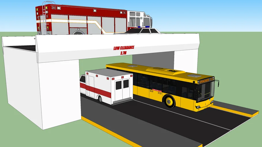 Small Bridge with Vehicles