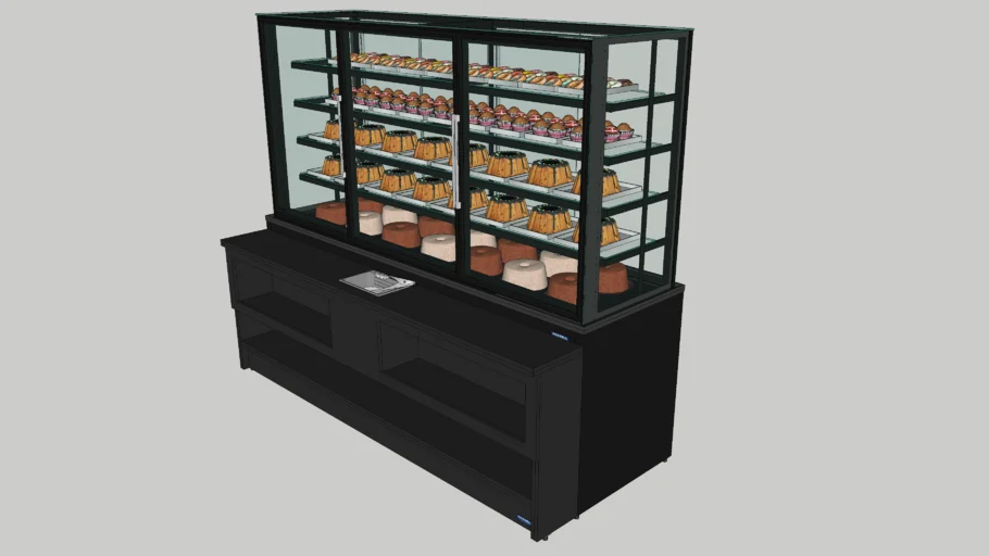 Balcão Vitrine Cristal Agile Seco/Neutro 3 Portas 2000