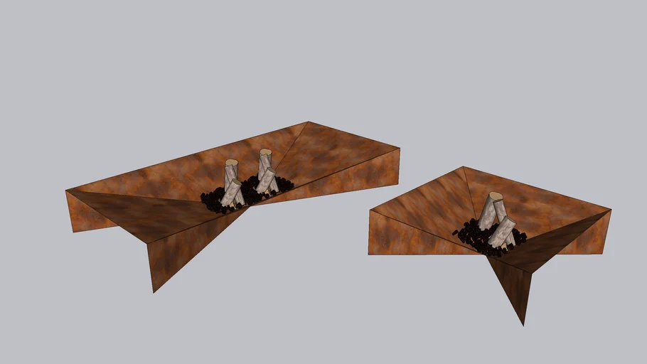 Lareira Externa Aço Corten