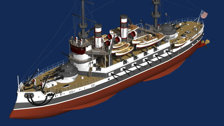 AMERICAN+NAVY+1891+USS+MAINE+PROTECTED+CRUISER+TEXAS+CLASS