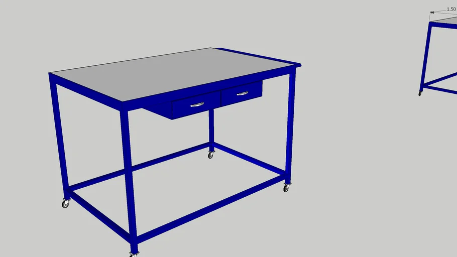 Mesa Industrial com rodas 