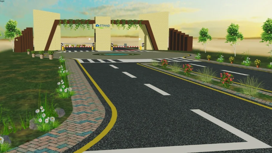 3D Etihad Town Main Gate