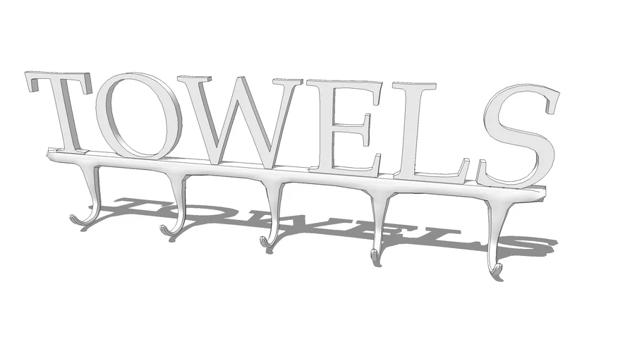 Large Towel Holder Rack 5 Hooks