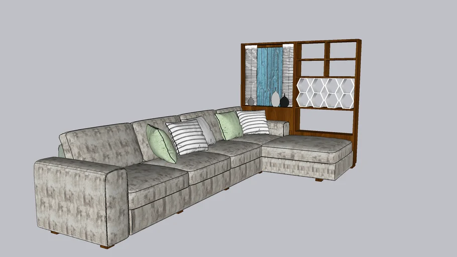 L SOFA AND BOOK SHELF