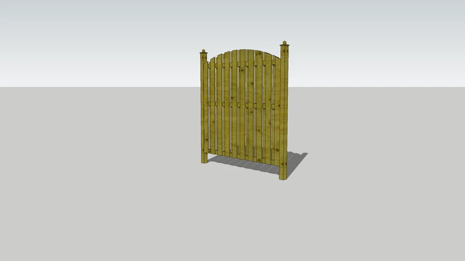 Wooden fence with curved top