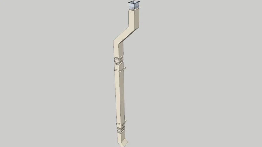 Extruded Rectangular Downspout Assembly - 4x6