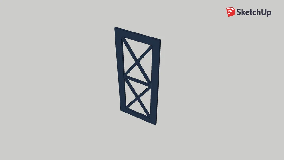 16" Double X Horizontal Line Mullion Door