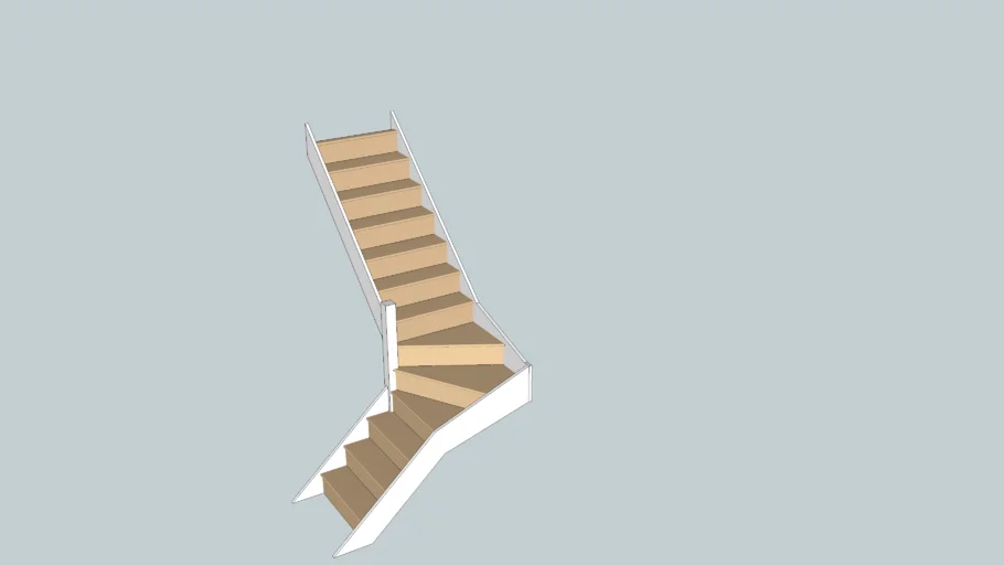StairBox.com 3 winder staircase, with no handrail