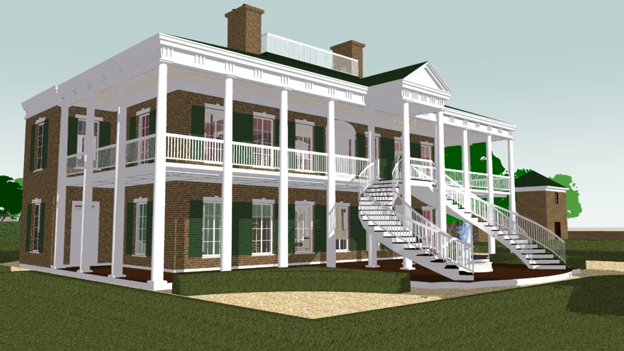 Mansion Plantation creole style with interiors and formal gardens