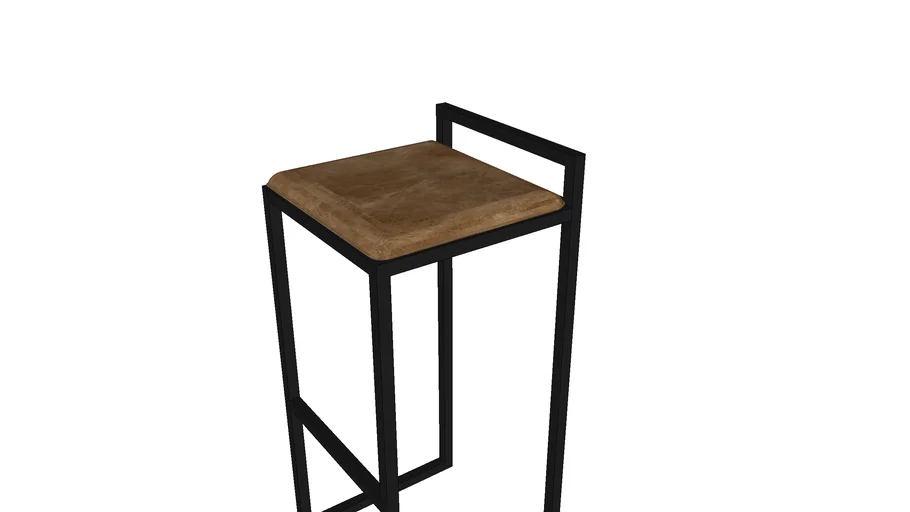 Banqueta quadrada de ferro - estilo industrial