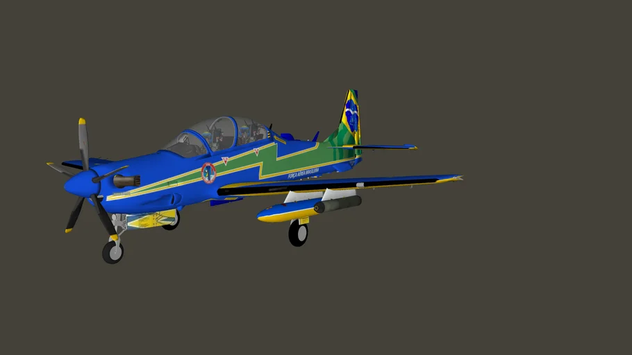 Embraer A29 Super Tucano - Esquadrilha da Fumaça com trem de pouso