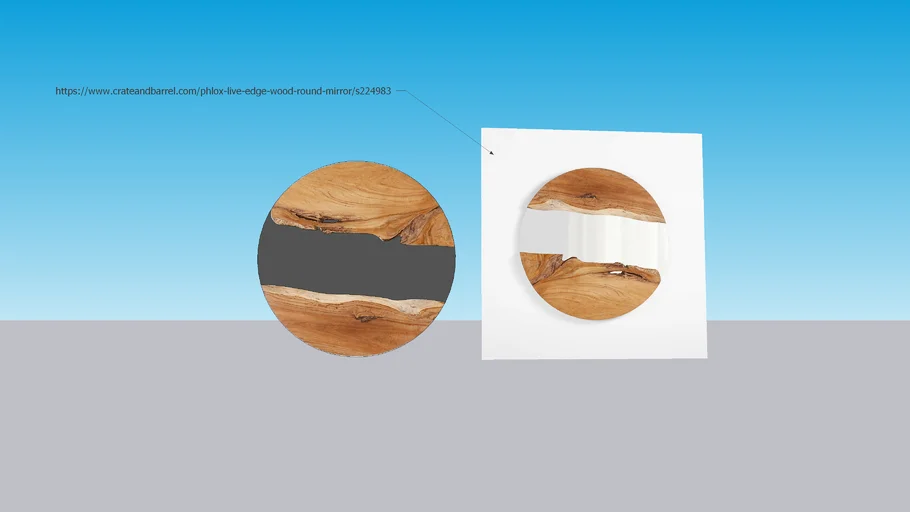 CREATE&BARREL - Phlox Live Edge Wood Round Mirror