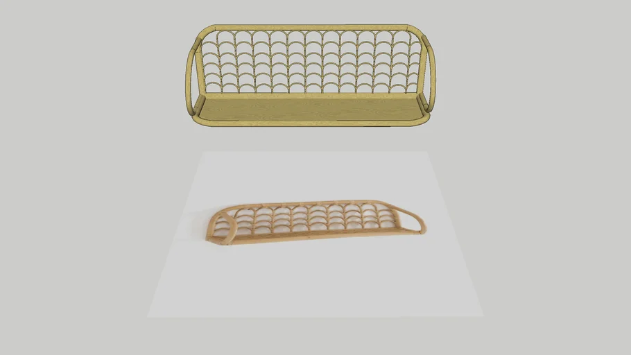 rattan wall shelf / rotan wandplank
