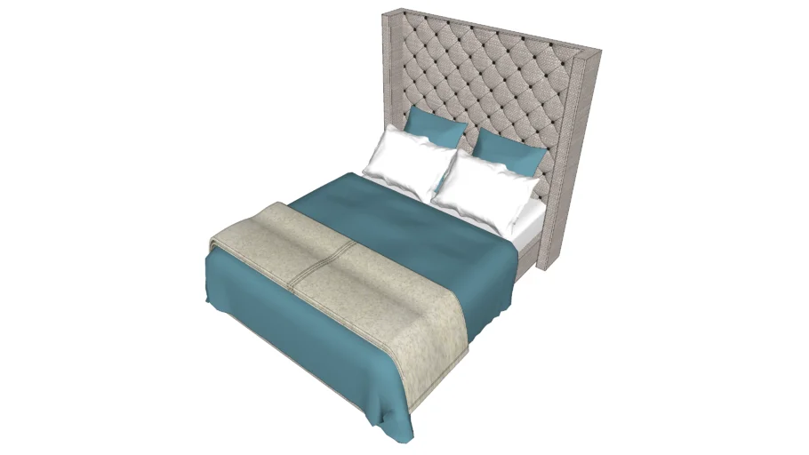 Restoration Hardware ADLER TUFTED FABRIC PLATFORM BED WITHOUT FOOTBOARD