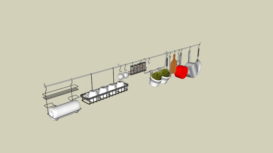 Pot rack with paper, skimmer