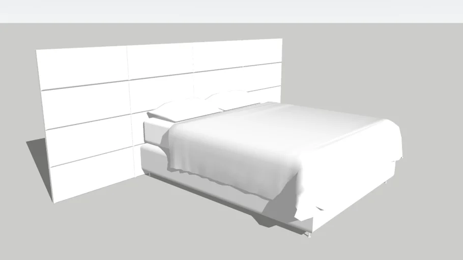 modern bed with padded headboard