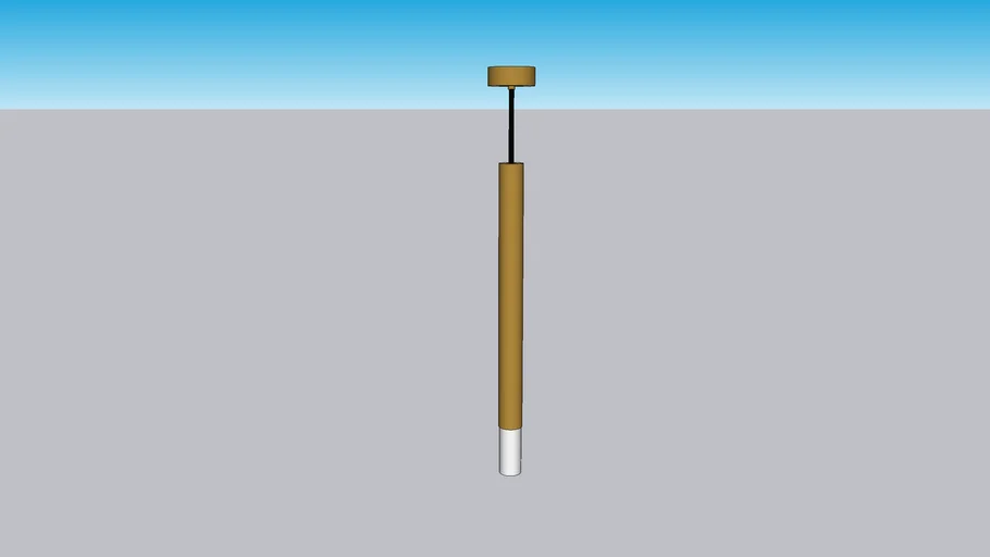 PENDENTE CILÍNDRICO 30XØ2,5CM ALUMÍNIO E ACRÍLICO DOURADO CHAMPANHE - PORTOFINO PD1813