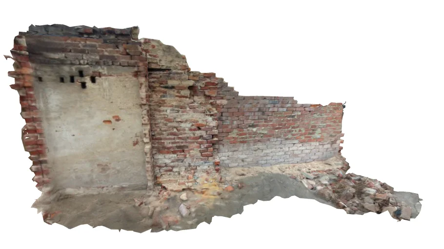 Brick Wall Damaged