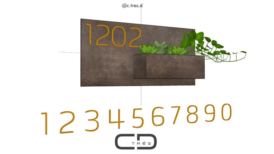 Número para Fachada com Jardineira