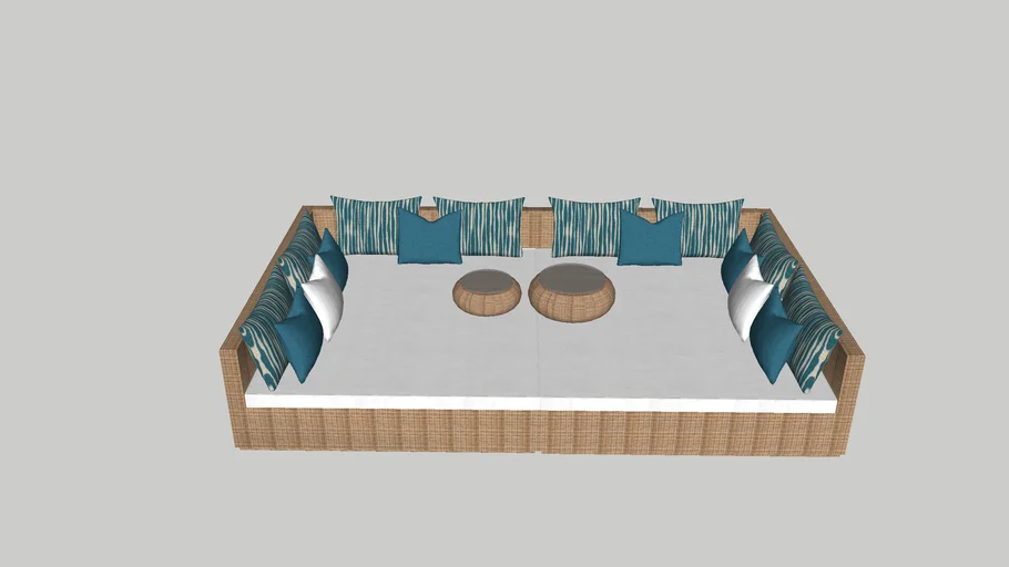 Trestle bed -Mediterranean Revival style