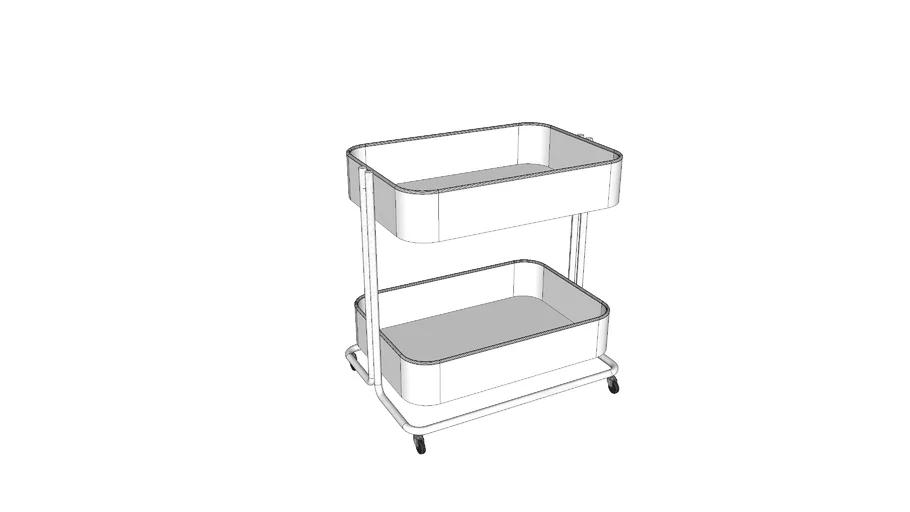 carrinho auxiliar branco (46cmX43cmX30cm)
