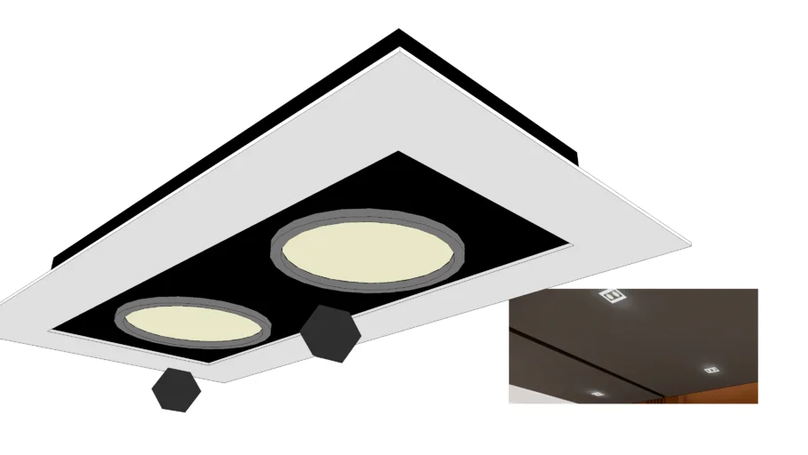 CEILING DOUBLE LIGHT RECTANGULAR