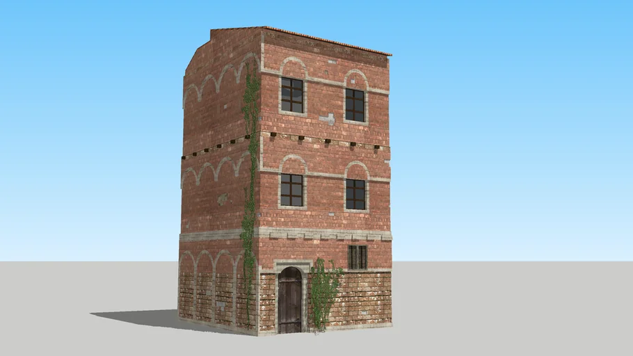 Medieval ivy italian house