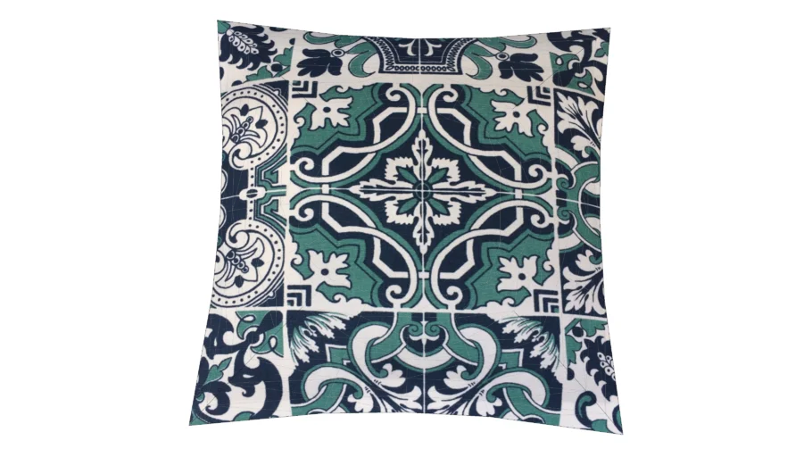 ALMOFADA AZULEJO PORTUGUÊS VERDE - 45X45CM