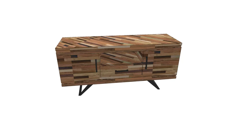 Rustic Industrial Media Console