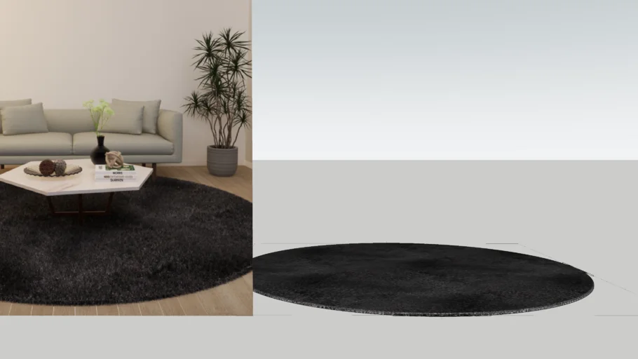 Tapete redondo de pelos/ Round fuzzy rug