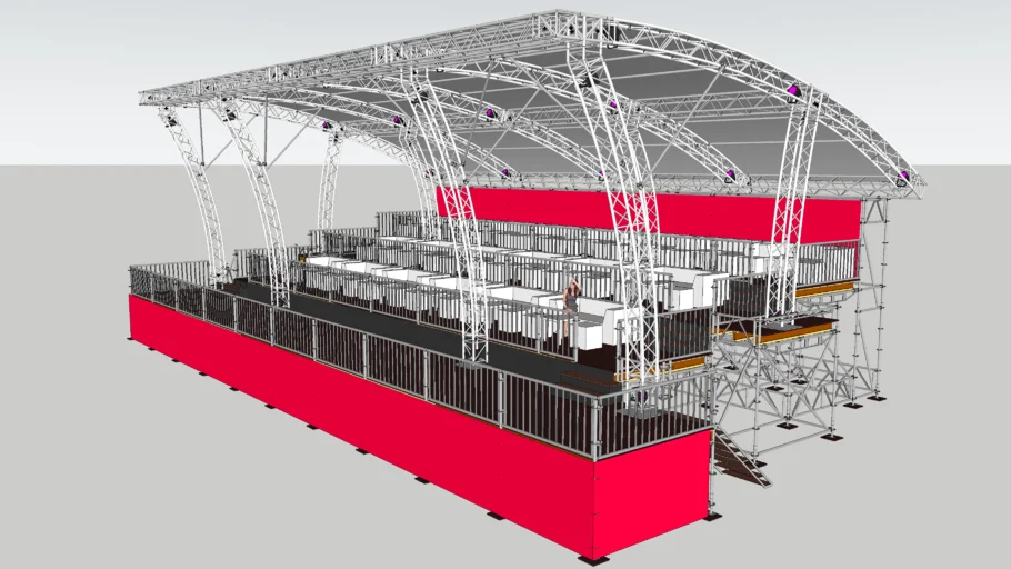 VIP grand stand 19 tables covered