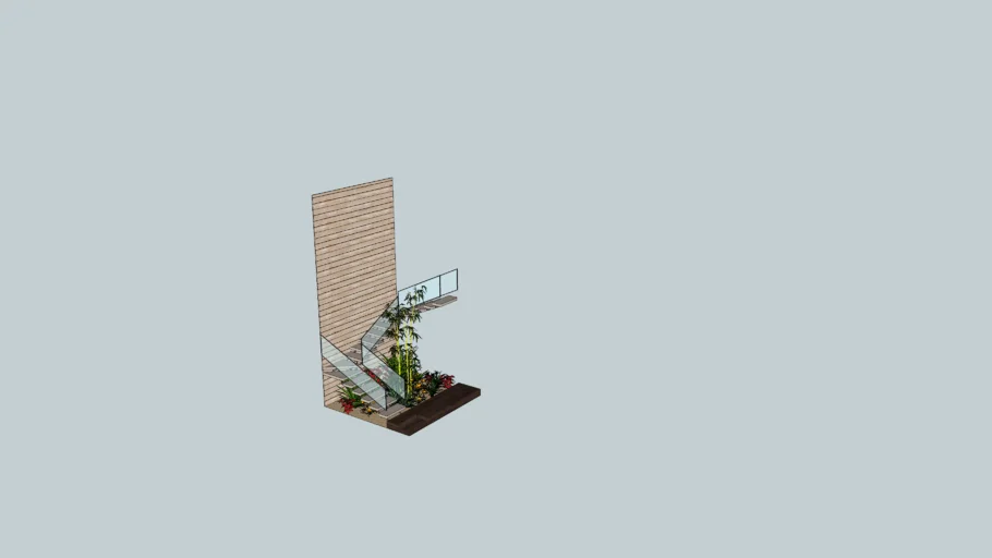 Escada com jardim de inverno