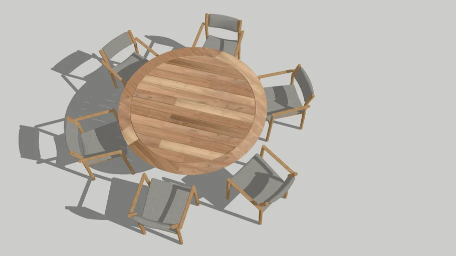 Levi dining chairs with Prado 160cm Teak table