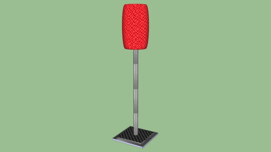 lampara de pie cilindro rojo