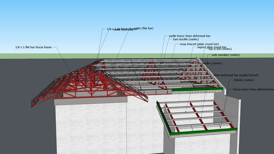 Typical Detailed  trusses and Roofings Structural