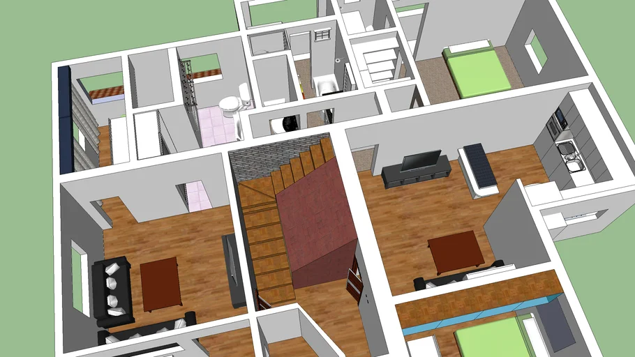 Divided-Home 1st Option with large kitchen | 3D Warehouse