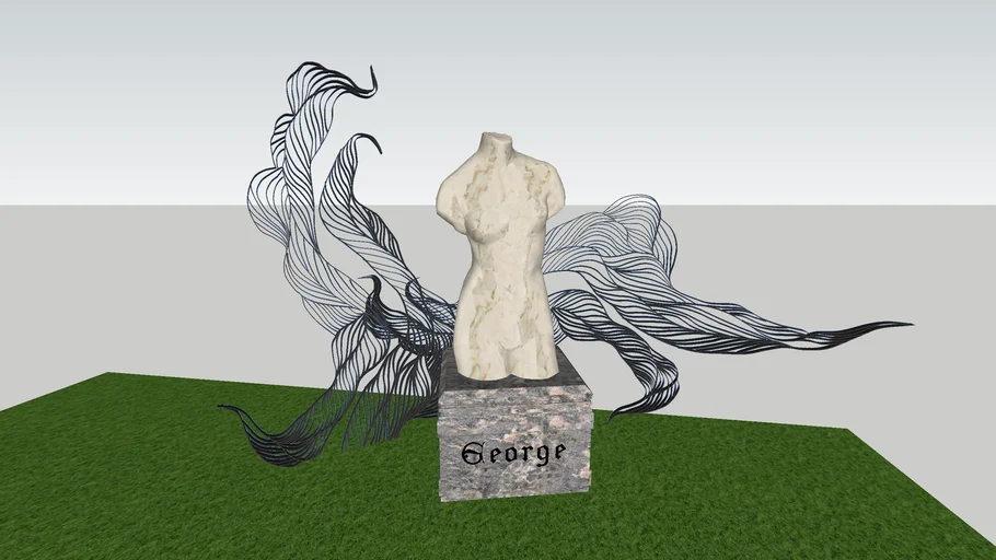 Statue With Wired Modern Structure
