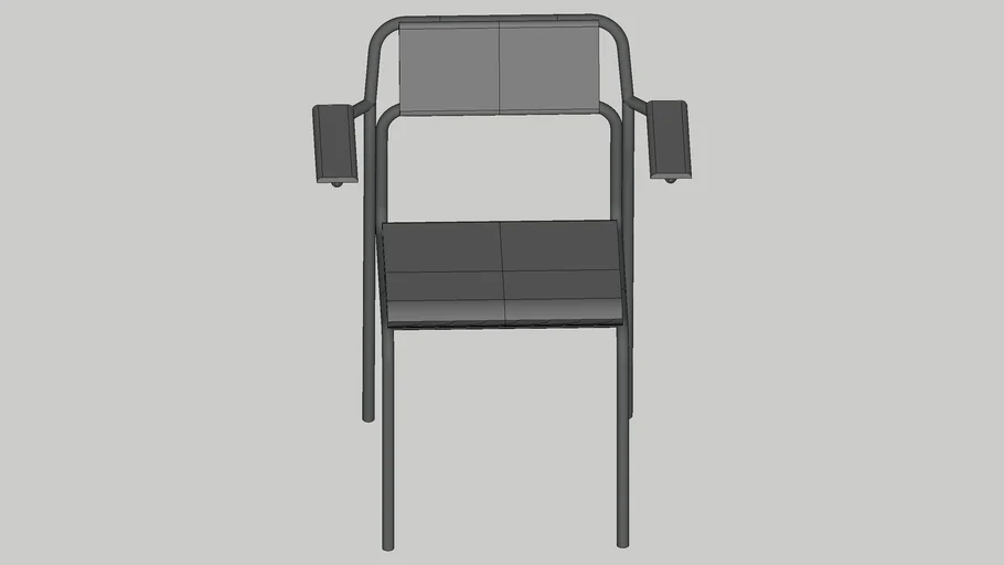 silla metalica con asiento plastico azul